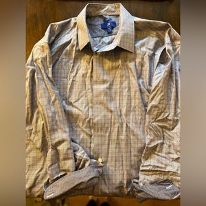 Mens gray and blue sport shirt